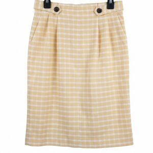 Ann Taylor Yellow Checkered Pencil Skirt
